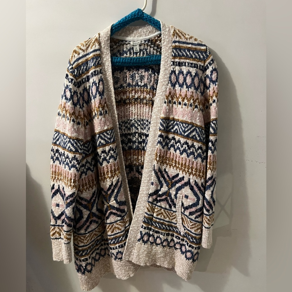 L.L. Bean Fair Isle Knit Cardigan